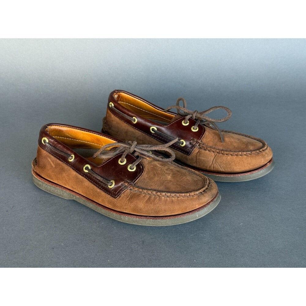 Sperry Top-Sider Gold Cup Authentic Original Boat Shoes Tan Brown Men's 8 W